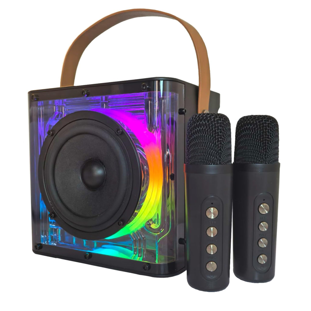 Karaoke Maschine, Karaoke Anlage mit 2 Mikrofonen, Lautsprecher mit Mikrofon