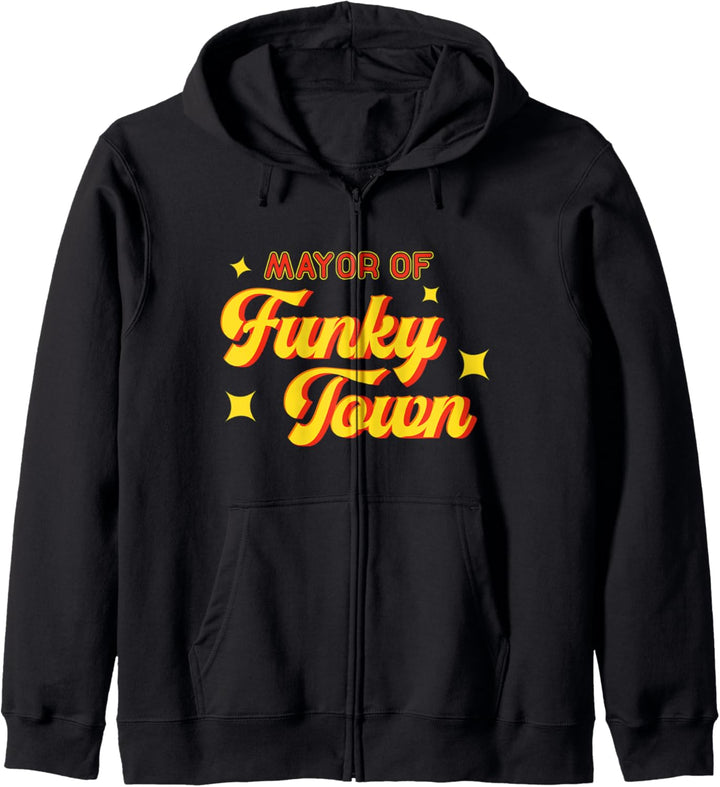 Mayor of Funky Town 1970s Disco Funk 70s Retro Funk Kapuzenjacke
