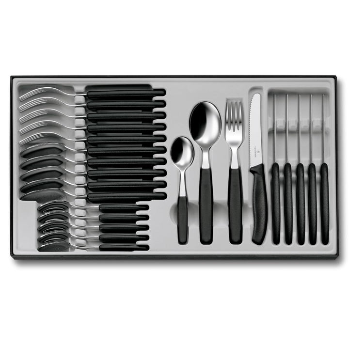 Swiss Classic Tafelbesteck mit Tomatenmesser, 24-teilig, schwarz Single, Single