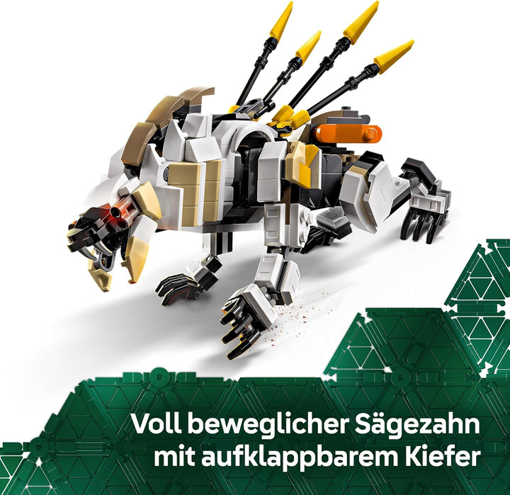 LEGO Horizon Adventures Aloy und Varl vs. Panzerwanderer und Sägezahn, Spielzeug mit Monstermaschine