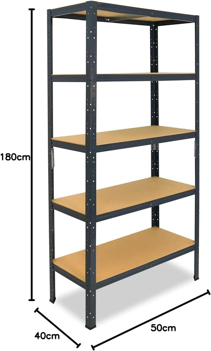 shelfplaza Home 180x50x40 cm Schwerlastregal in anthrazit mit 5 Böden und 175 kg Traglast pro Boden