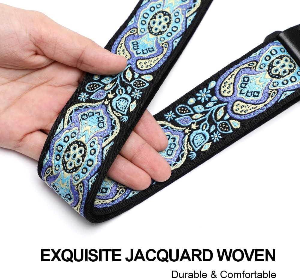 IHOBOR Ukulelengurt ohne Bohren, verstellbarer Doppel-J-Haken, Uke-Schultergurt, hochwertiger Jacqua