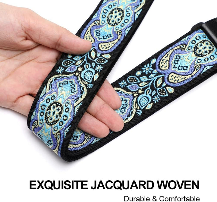 IHOBOR Ukulelengurt ohne Bohren, verstellbarer Doppel-J-Haken, Uke-Schultergurt, hochwertiger Jacqua