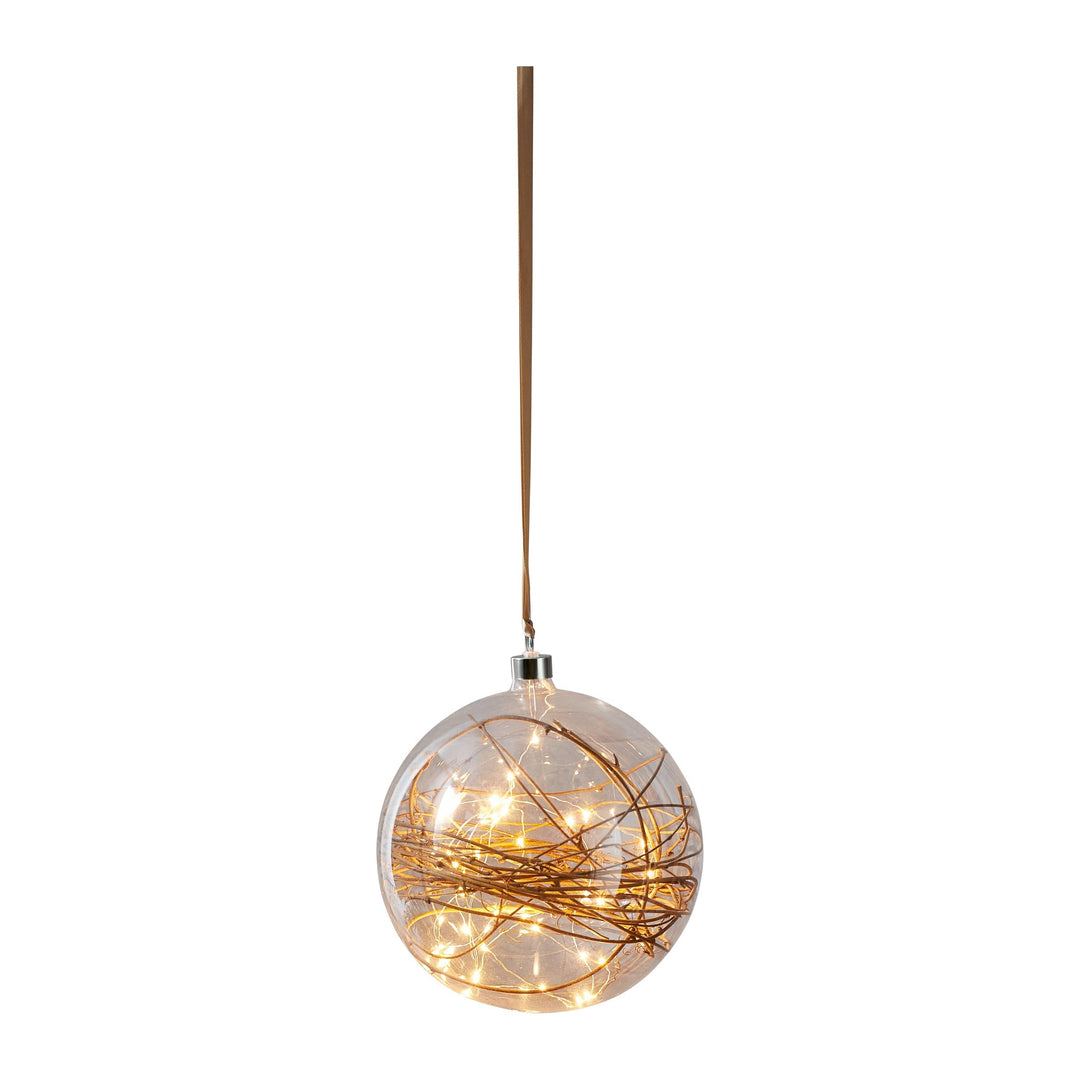 EGLO LED-Weihnachtskugel für Innen, beleuchtete Glaskugel zum Aufhängen Ø 20 cm, Leuchtkugel zum Hän