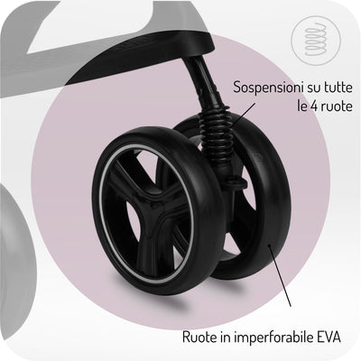 MoMi ISLA Kinderbuggy, Kinderwagen ab dem 1. Lebensmonat, bis 15 kg Körpergewicht, 5-Punkt-Sicherhei