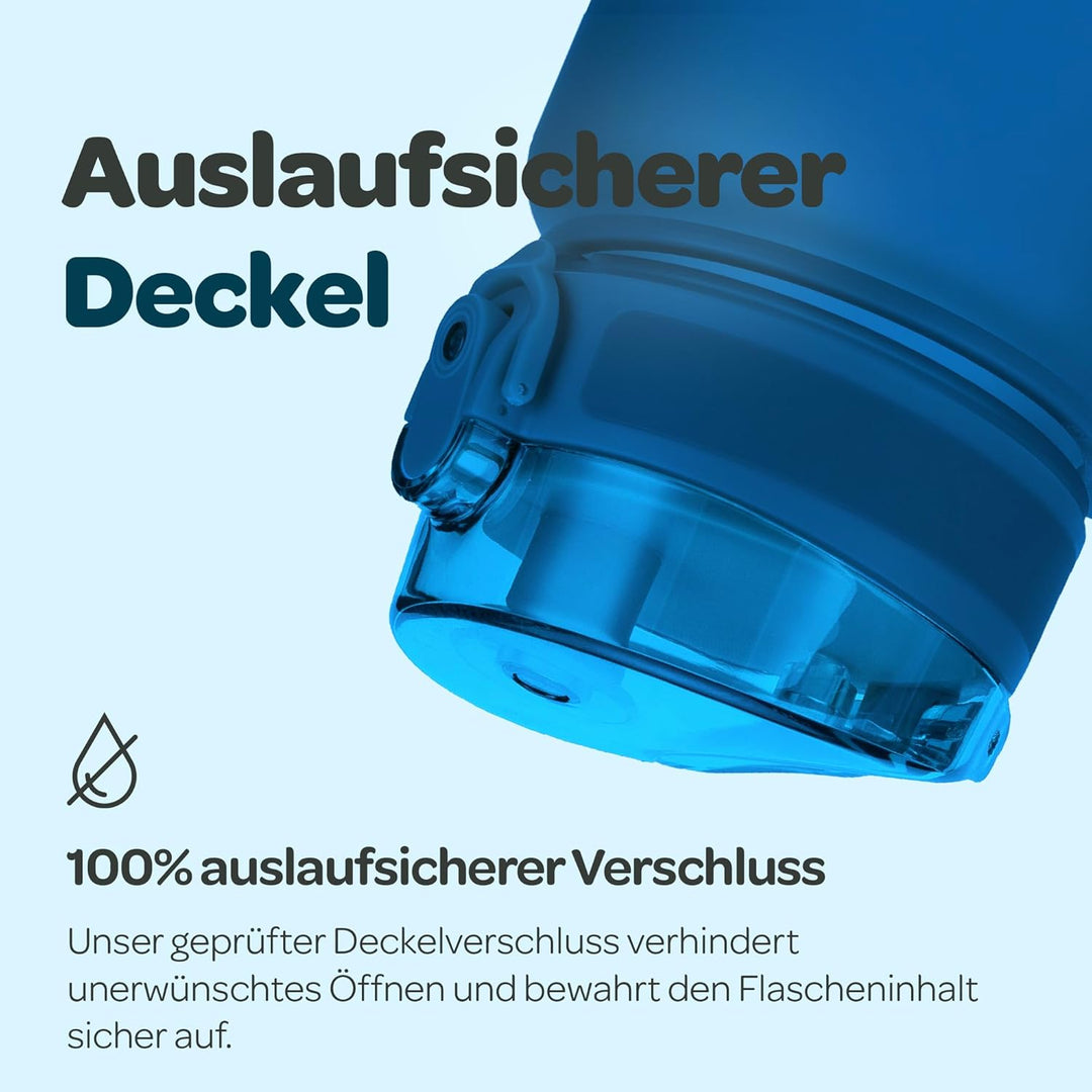 Hydracy Trinkflasche mit Fruchteinsatz - 500ml Wasserflasche - BPA-freie Trinkflasche mit Zeitmarkie