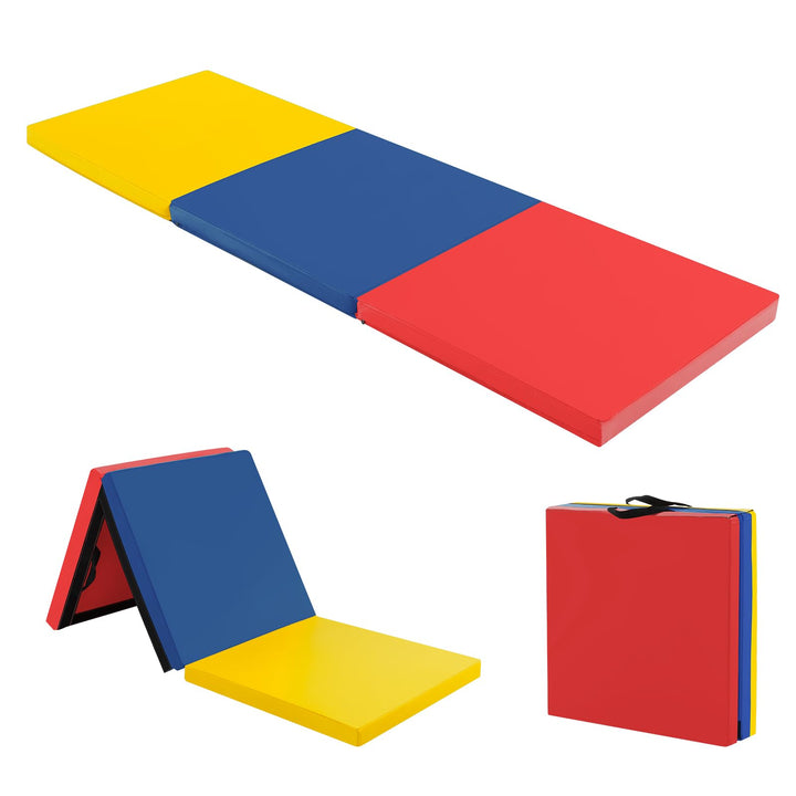 COSTWAY 180 x 60 x 5 cm Weichbodenmatte klappbar, Gymnastikmatte tragbar, Yogamatte wasserabweisend,
