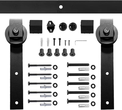 Schiebetürbeschlag Set 6.6FT/200 cm Schiebetür Kit Hängeschiene Schiebetürsystem Barn Door Hardware