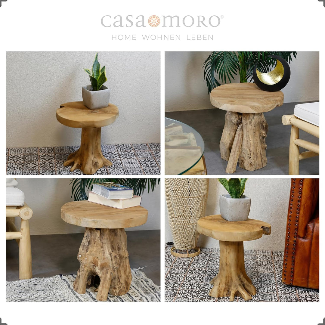 Casa Moro Beistelltisch Pflanzenständer - Couchtisch Wohnzimmertisch Ablagetisch | Wurzelholz Tisch