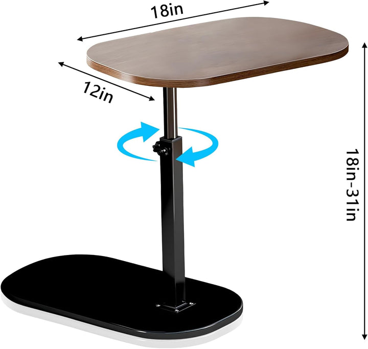 XUDREZ Verstellbarer C-förmiger Beistelltisch, 360° drehbarer Beistelltisch, Wohnzimmer-Sofatisch, m