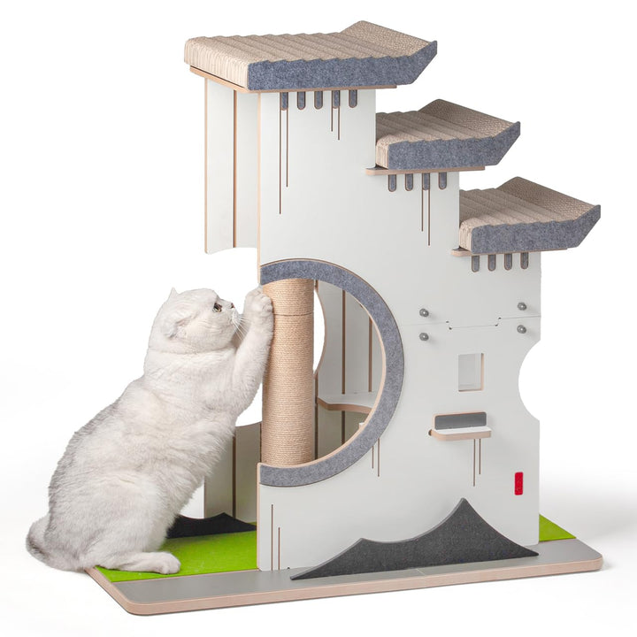 CanadianCat Company | Kratzbaum Katzenmöbel Château Tatzberg - Sisal Kratzflächen, Kuschelhöhle &amp; Kl