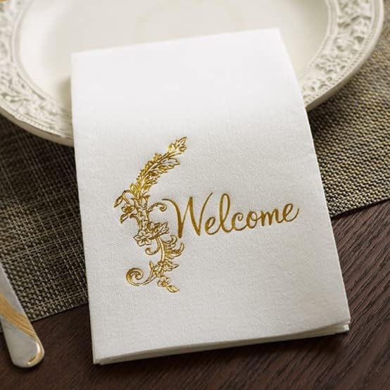 LEKOCH 100 PCS Weisse Einweg Letter Servietten Air Laid Stoffähnlich Hochzeit Servietten Premium QUA