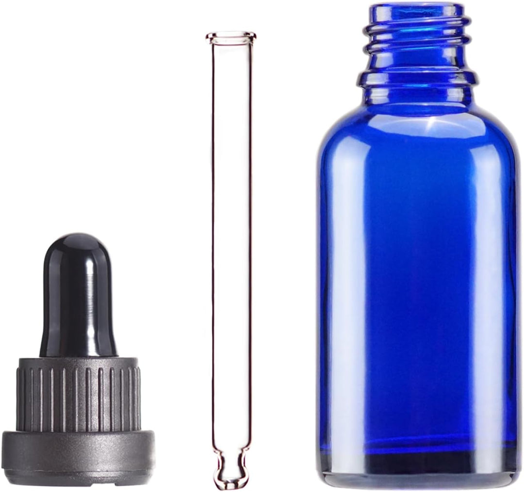 YIZHAO Pipettenflasche 30ml Blau, Apothekerflasche mit [Dropper Pipette Glas], Tinktur Flaschen für