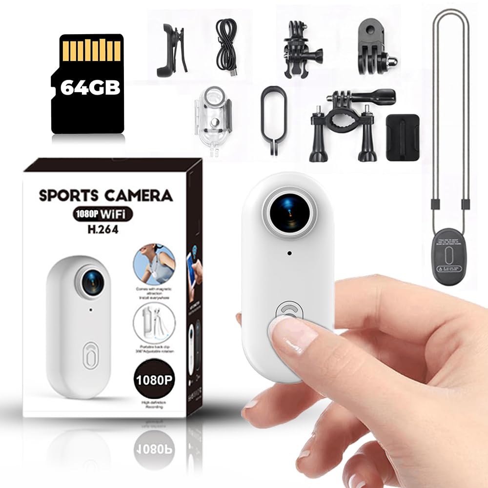 Winnes Mini Action Cam WiFi Sport Zoll Kamera HD 1080P Weitwinkel 120° IP68 Wasserdicht 30 Meter Vid