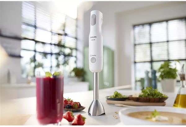 Philips Stabmixer – 650W, mit Spritzschutz und ProMix Technologie, 18 x 19 x 25 cm, weiss (HR2534/00