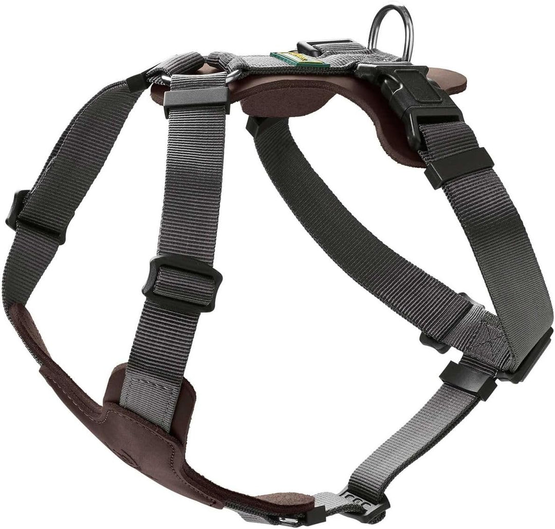 HUNTER AALBORG MIXED Hundegeschirr, M, dunkelbraun/grau dunkelbraun/grau 56 - 81 cm, dunkelbraun/gra