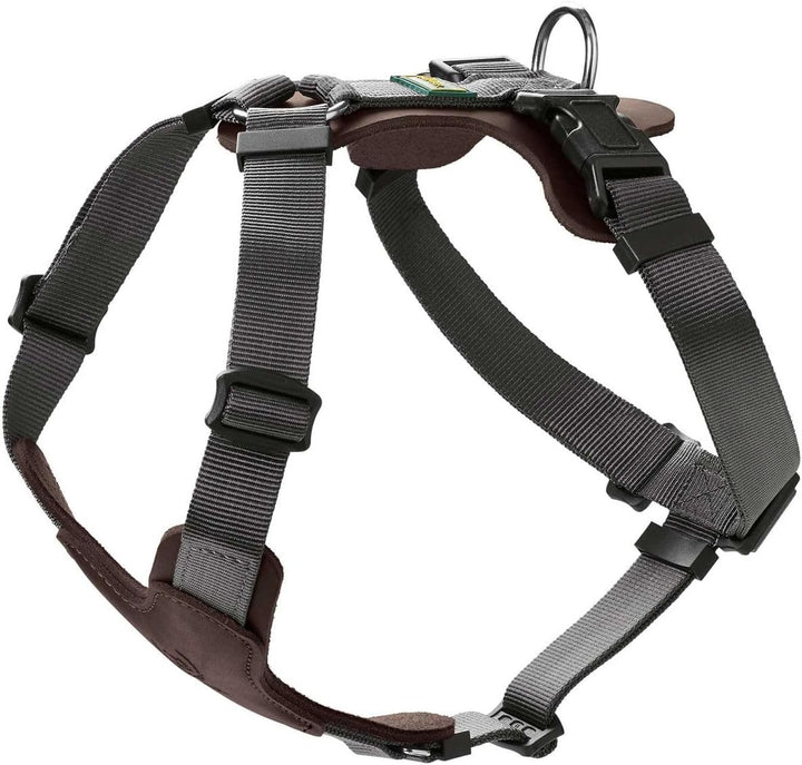 HUNTER AALBORG MIXED Hundegeschirr, M, dunkelbraun/grau dunkelbraun/grau 56 - 81 cm, dunkelbraun/gra