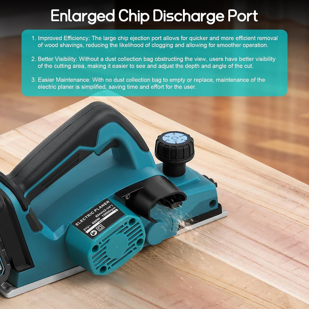 Akku-Hobel Kompatibel mit Makita 18V Akku, Professional 18V Akku Hobel Handhobel Elektrohobel Einhan