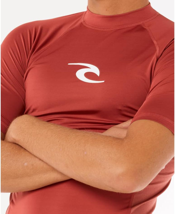 Rip Curl Herren Waves UPF 50 Performance Short Sleeve Rashguard Rash-Guard-Shirt M Gelb, M Gelb
