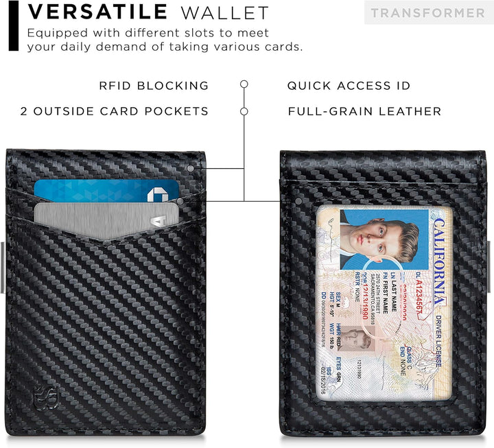 SERMAN BRANDS börse mit klammer â€“ Herren-Geldbörsen, schmale Vordertasche, RFID-blockierender Kart