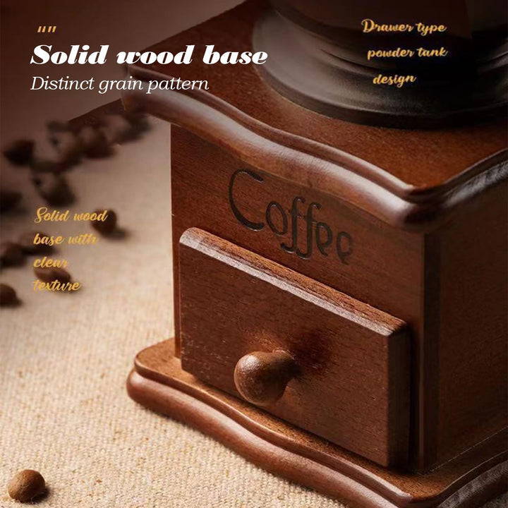 Vintage Kaffeemühle Manuell aus Holz, Vintage-Kaffeemühle, Manuelle Kaffeemühle, Kaffeebohnenmühle