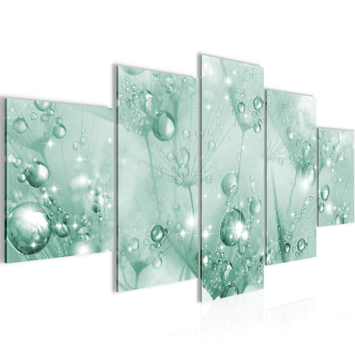 Runa Art Wandbilder Blumen Pusteblume 5 Teilig Bild auf Vlies Leinwand Deko Wohnzimmer Natur Schwarz