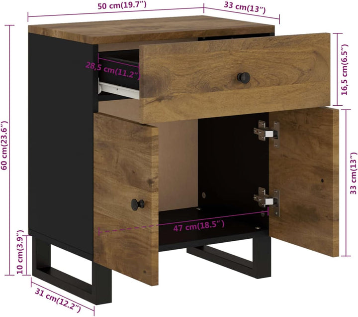 Tidyard Nachttisch Nachtschrank Nachtkonsole Nachtkommode Nachtschränckchen Badschrank 50 x 33 x 60