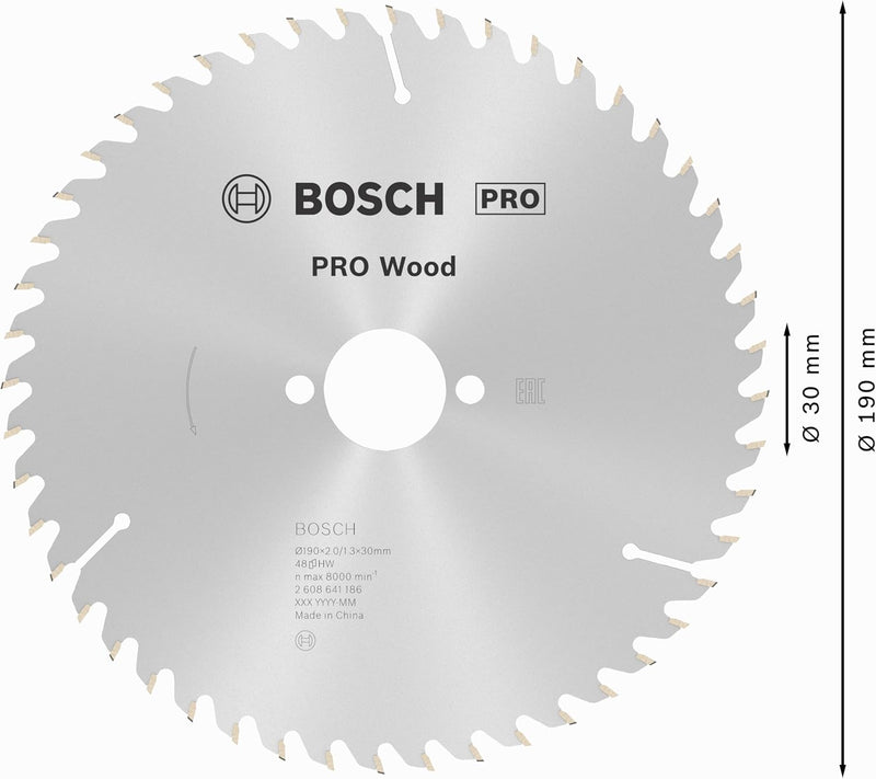 Bosch Accessories Bosch Professional Kreissägeblatt Optiline Wood (für Holz, 190 x 30 x 2,0 mm, 48 Z