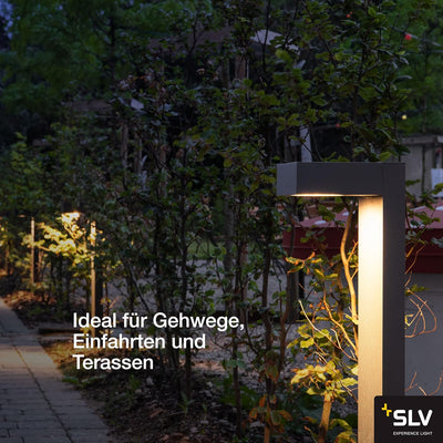 SLV QUADRASYL | Design Aussen-Standleuchte, Aussenbeleuchtung, Outdoor LED Wege-Leuchte, Weg-Beleuch