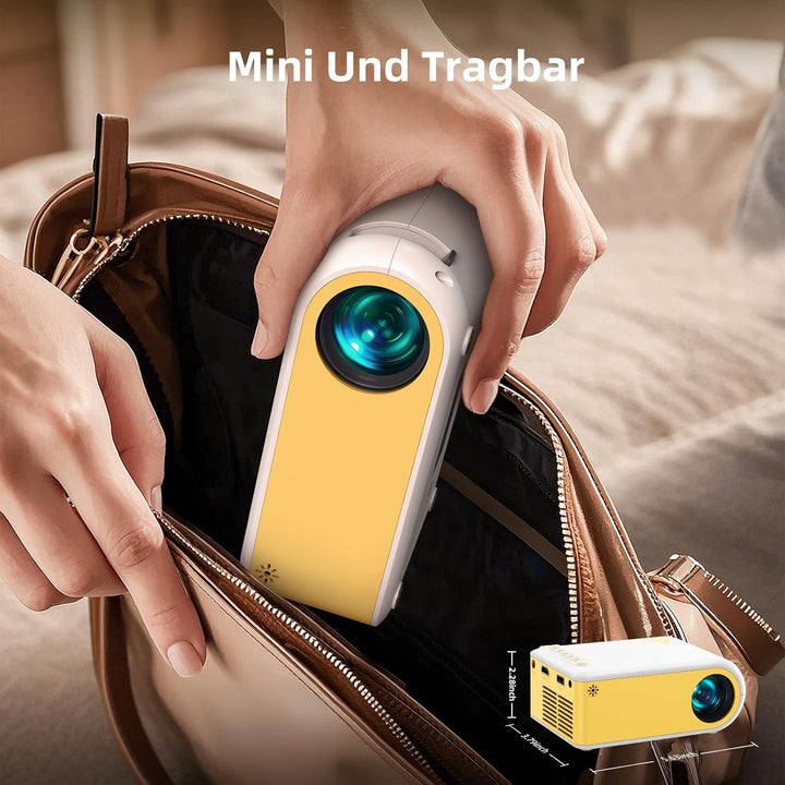 Mini Beamer Bluetooth und WiFi, Beamer Klein für Handy, 1080P Unterstützung Projektor iPhone/Android