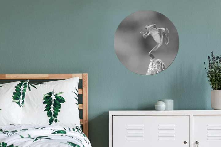 MuchoWow Wandbild Rund Wanddeko Deko Wohnzimmer Bilder 60x60 cm Der rotäugige Laubfrosch in Costa Ri