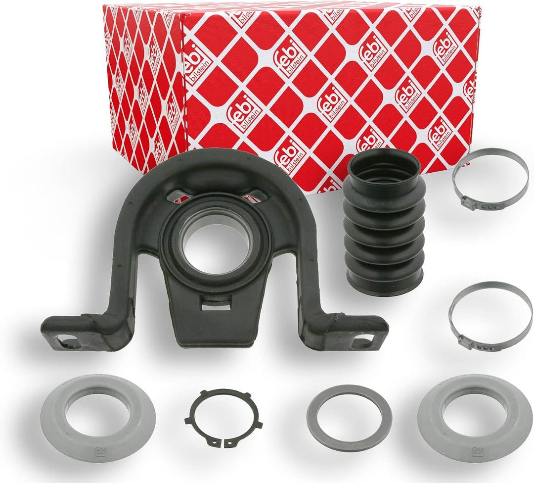 febi bilstein 24493 Rep. Satz Kardanwellenmittellager mit integriertem Wälzlager und Anbaumaterial ,