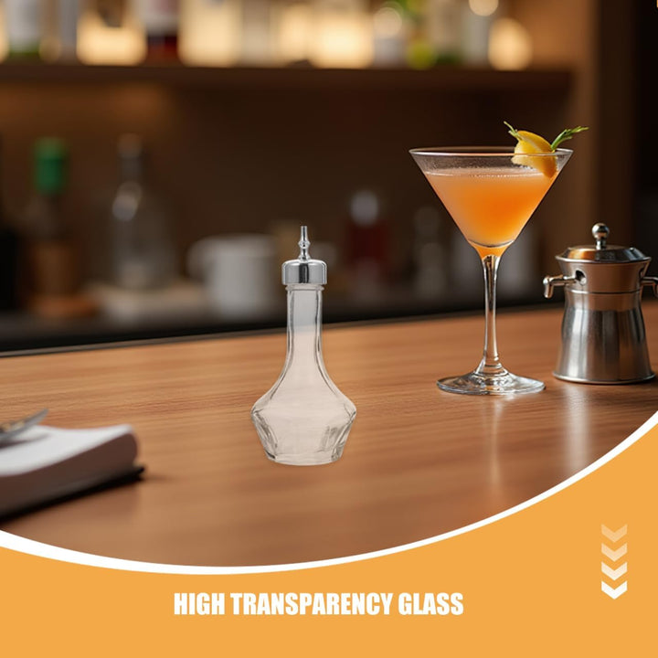 ULTECHNOVO 2 Stück Bartender Glas Bitters Flaschen mit Dosierkopf Präzise Tropfflasche für Cocktail-