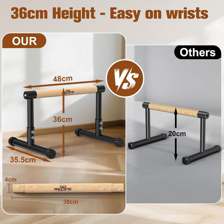 RELIFE REBUILD YOUR LIFE Dip Station Dip Bar Barren Parallettes Push Up Dip-Ständer Einstellbar Eins