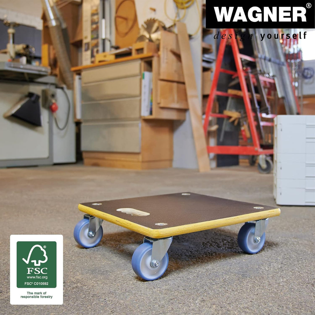 Wagner Transporthilfe MM 1340 I 38 x 38 x 11 cm - Tragkraft 300 kg ideal für schwer beladene Kisten,