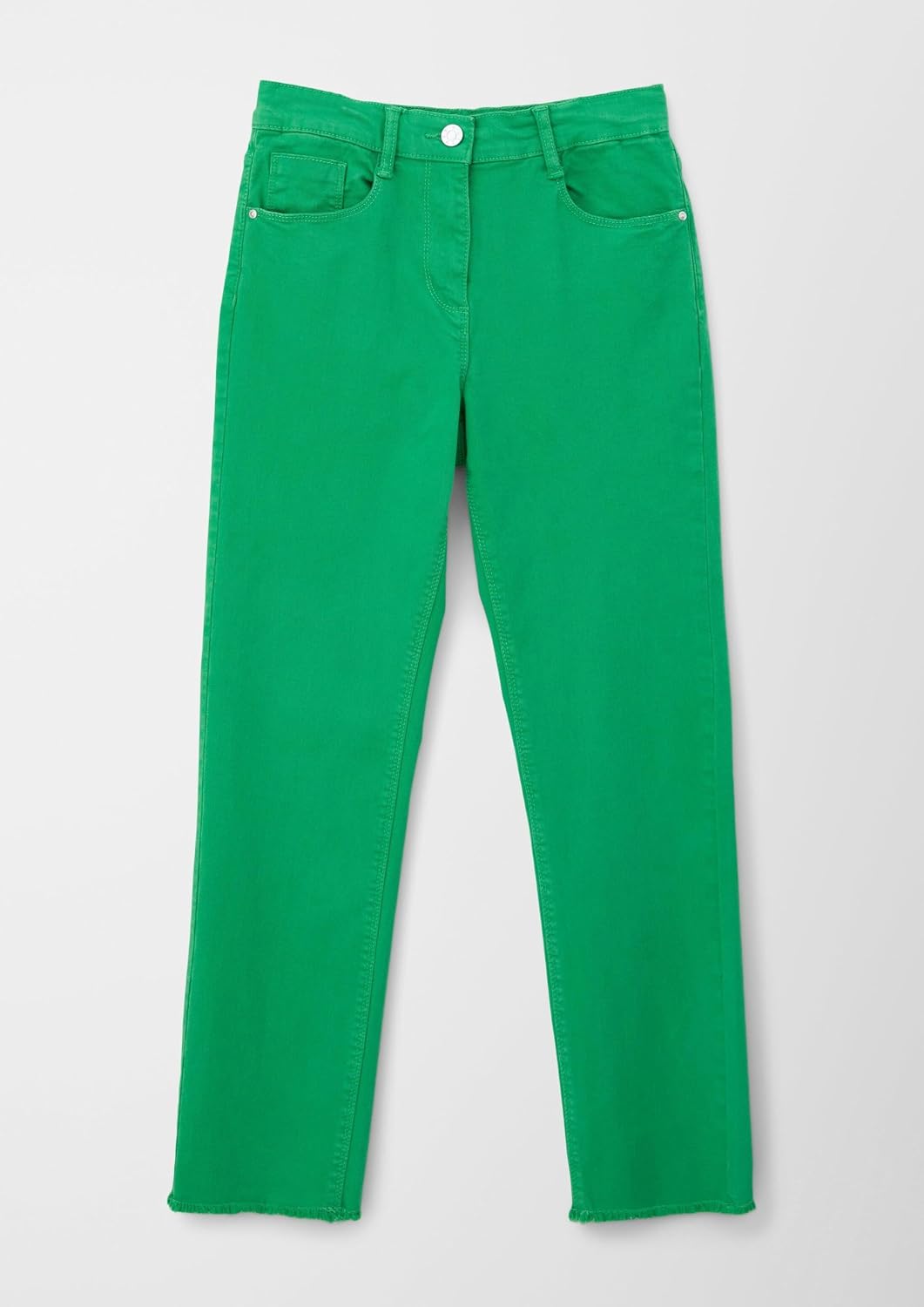 s.Oliver Mädchen Colored Denim, Straight Leg Croped Colored Denim, Straight Leg Croped 134 Grün, 134