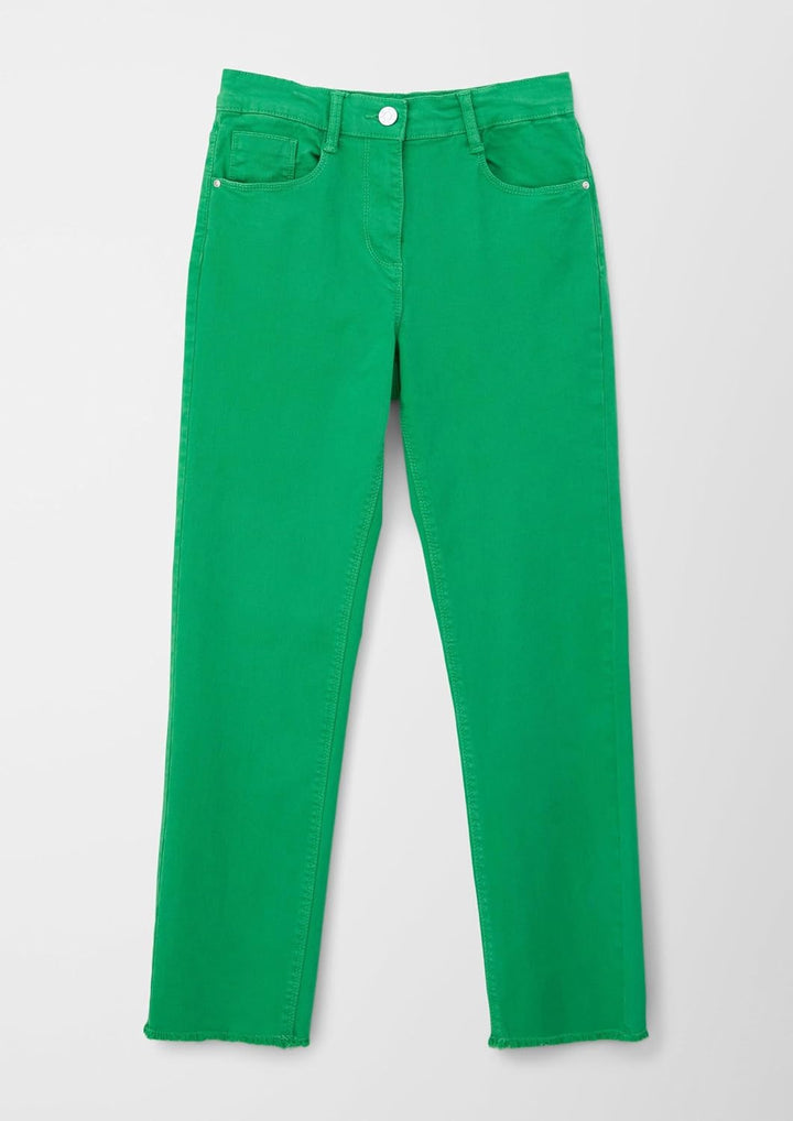 s.Oliver Mädchen Colored Denim, Straight Leg Croped Colored Denim, Straight Leg Croped 134 Grün, 134