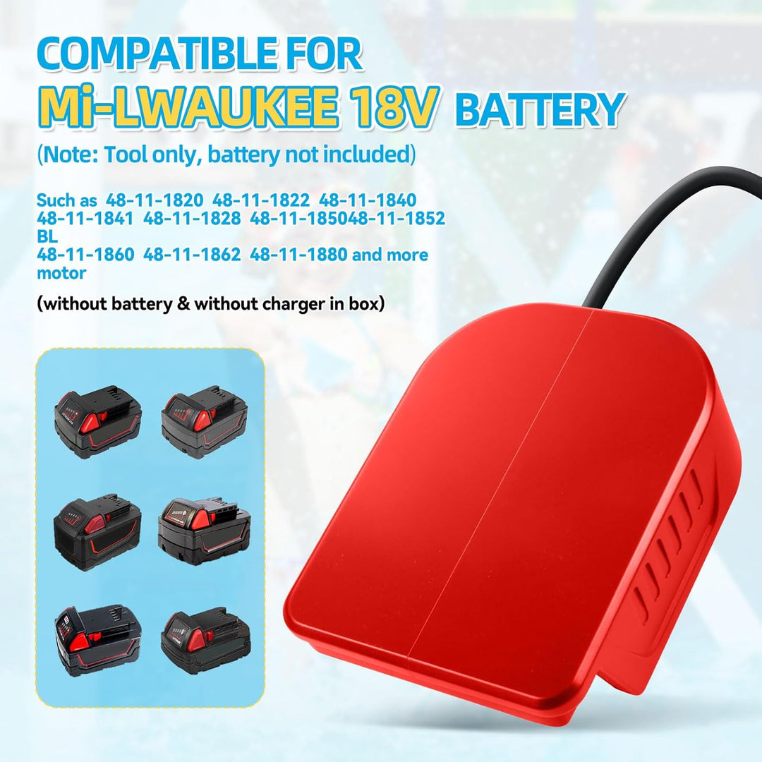Kabellose Tauchpumpe, kompatibel mit Milwaukee 18-V-Akku, Mini-Wasser-Öl-Pumpenadapter, Dieselöl-Was