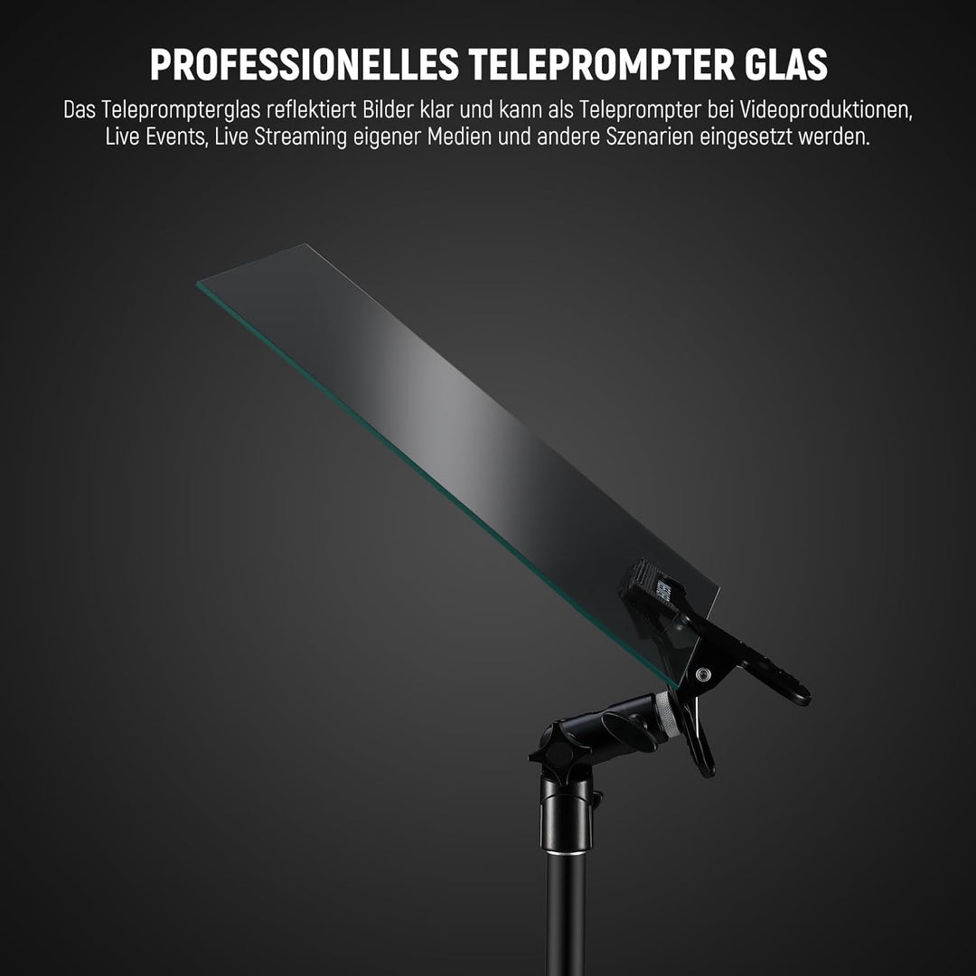 NEEWER 14" Strahlenteiler Beam Splitter für Teleprompter DIY, 9,9" x9,9 x0,08/25,2x25,2x0,2cm 30T/70