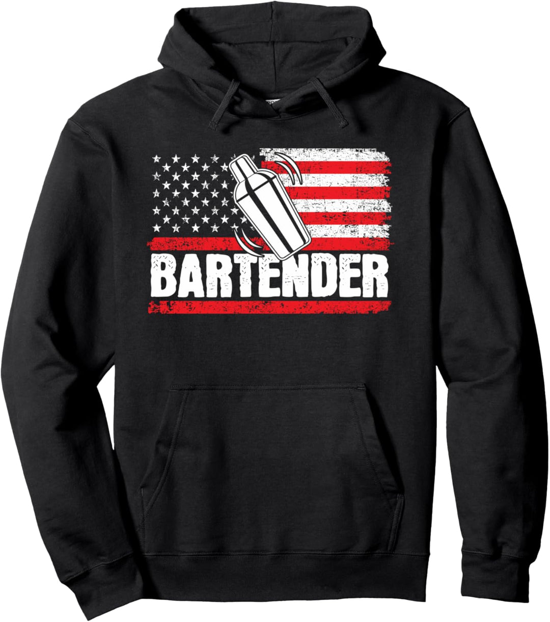 Amerikanische Flagge Barkeeper-Barkeeper Pullover Hoodie