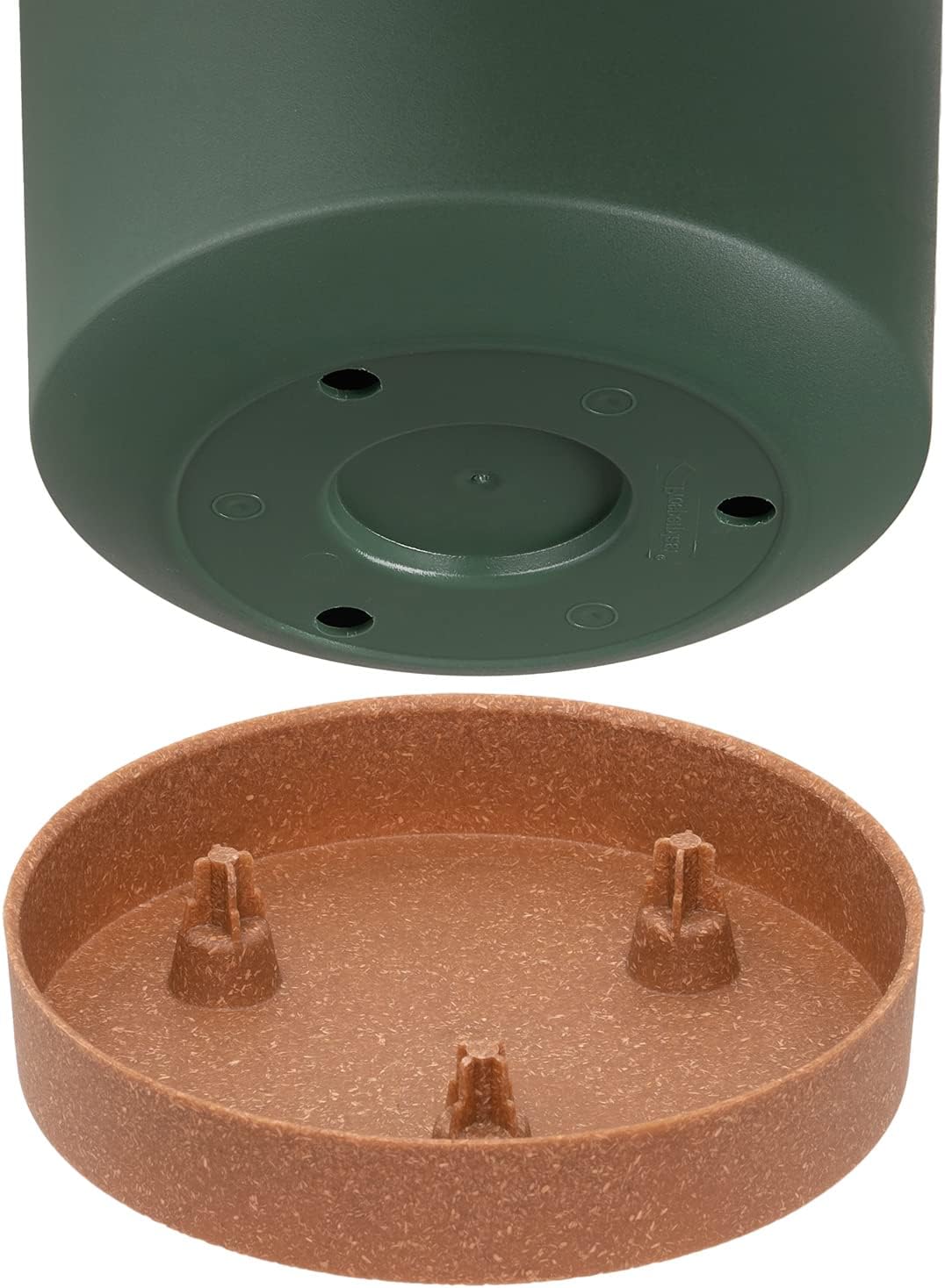Tymar Blumentopf mit Untersetzer, 2er-Pack, dekorativer Pflanzentopf aus Kunststoff, Moderne, Runde