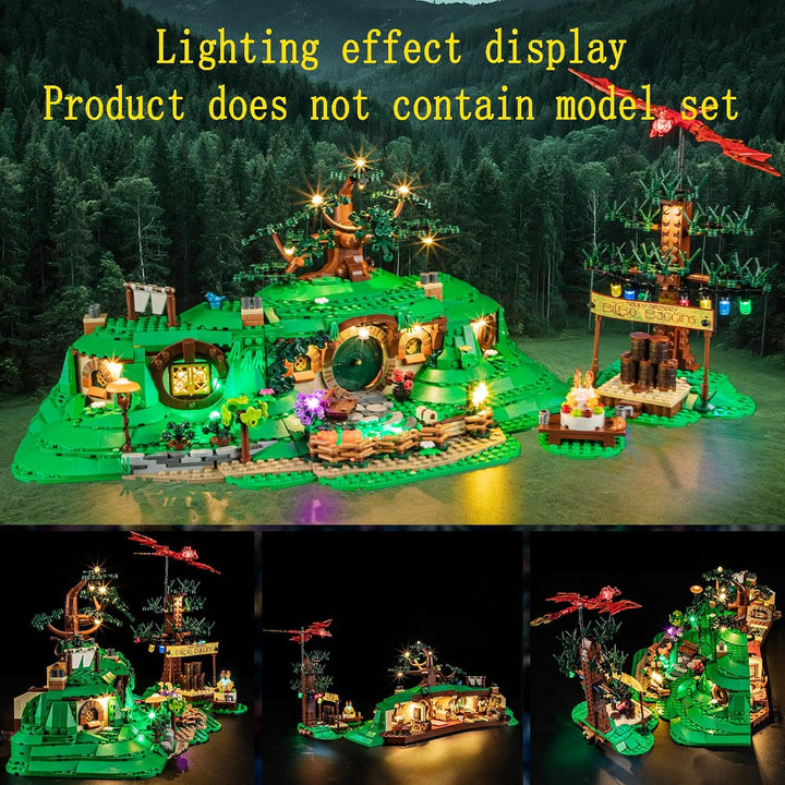 GEAMENT LED Licht-Set Kompatibel mit Lego Der Herr der Ringe: Das Auenland (The Shire) Icons 10354 B