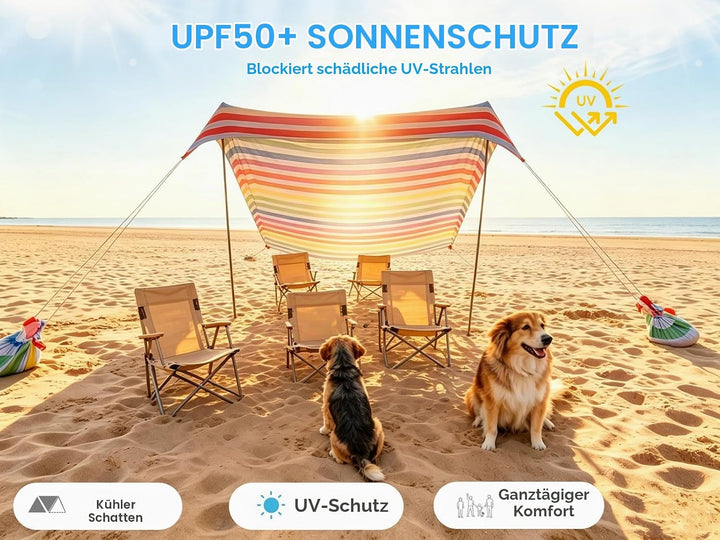 Strand Schatten Zelt Markise Strand Sonnencreme wasserdichte leichte Blockierung und elastische Sonn
