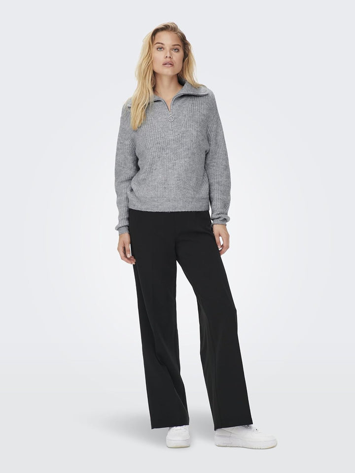 ONLY Female Strickpullover ONLBAKER Strickpullover L Light Grey Melange/Detail:melange, L Light Grey