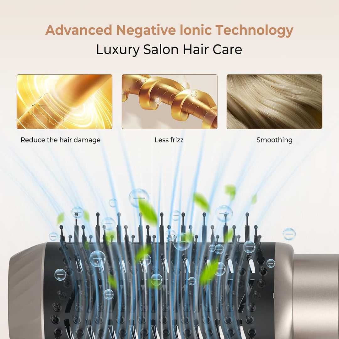6 in 1 Airstyler Hairstyler Set,1000W Multi- Rundbürstenföhn Professioneller Haarstyler Haarfön,30mm