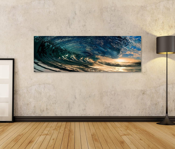 islandburner Bild auf Leinwand Sonnenuntergang Strand Ozean Welle Bilder Wandbilder Poster Leinwand