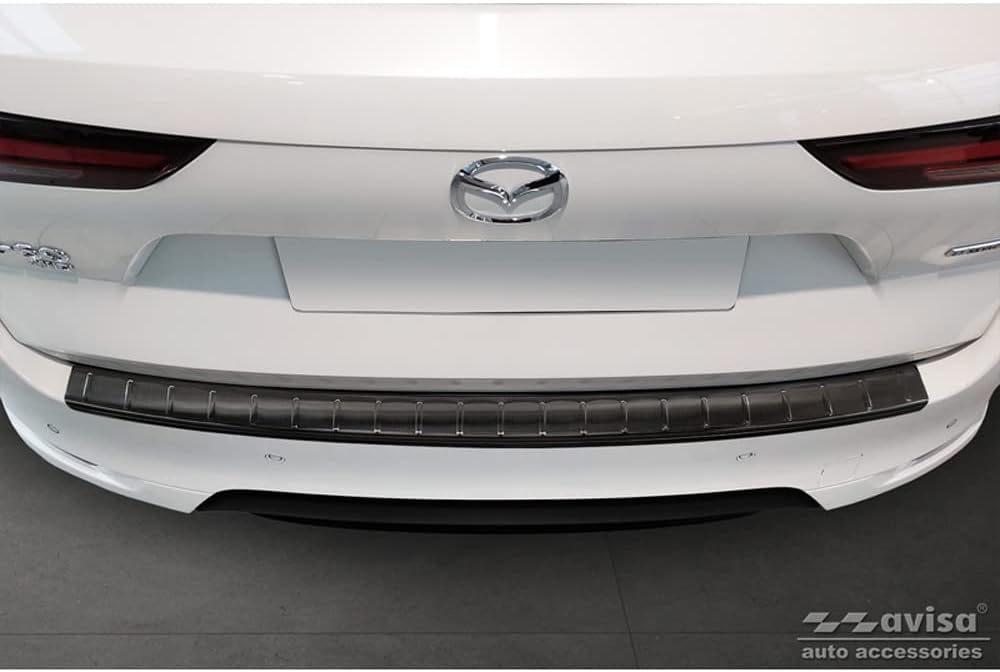 Avisa Schwarz Edelstahl Heckstossstangenschutz kompatibel mit Mazda CX-60 2022- 'Ribs'