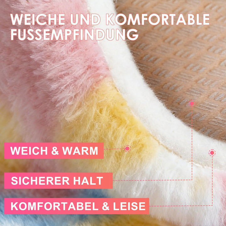 Teppich Wohnzimmer Rund 200 cm Regenbogen Waschbar Rutschfester Runder Hochflorteppich Kinderzimmer