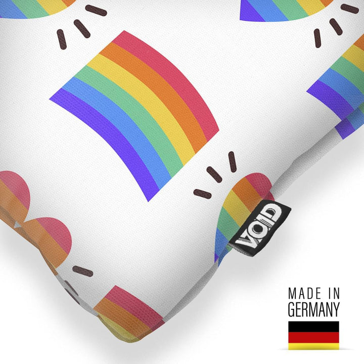 VOID Regenbogen Farben Herz Kissenbezug Kissenhülle Polyester wasserfest Outdoor Indoor, Kissen Grös