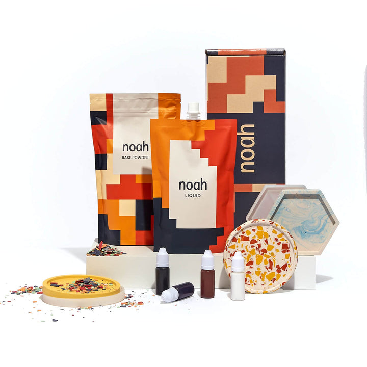 noah Jesmonite & Terrazzo Starterkit - Enthält Silikonformen, Farben, Handschuhe, Schleifpapier, Bec